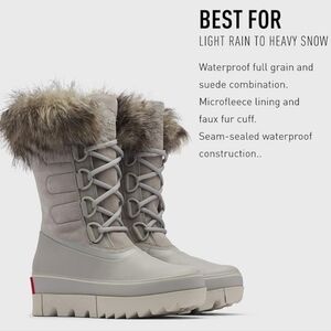 Sorel Joan Of Arctic Next Winter Snow Boots Faux Fur Light Dove Grey Taupe 7